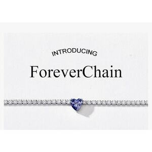 AllenCOCO Heart Birthstone Sterling Silver Bracelet Hypoallergenic 14K White Gol